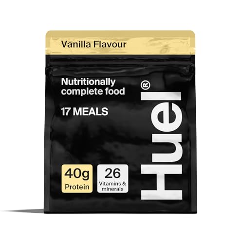 Huel Black Edition High Protein Complete Meal Replacement, 17 Meals, Vanilla Flavour, 40g of Protein Per Serving, Ready Meals, Vegan Protein Powder, Gluten-Free, Non-GMO