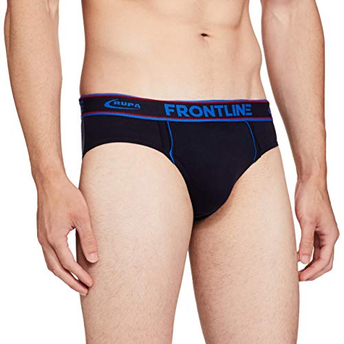 Image of Rupa Frontline Modern Solid Brief for Men, 100% Cotton Fabric, Outer Elastic, Pack of 5