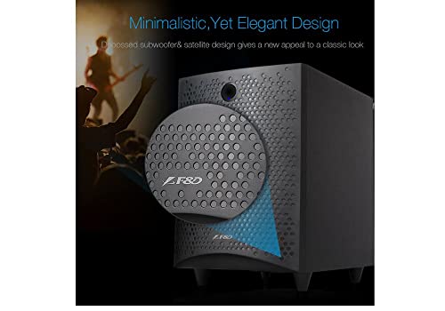 F&D F210X 2.1 Channel Multimedia Speaker (Black) | Wireless Bluetooth Speakers | Subwoofer Satellite Speakers/LED Display/USB/SD Card | Home Theatre | Powerful Bass | Speaker for Laptop, Pc & Mobile