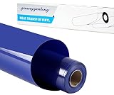 guangyintong Heat Transfer Vinyl for T-Shirts 12" x 8ft - Blue HTV Vinyl Roll Iron on-Easy to Cut &W