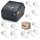 Zebra ZP 230 D (ZP 450 Replacement) Label Thermal Bar Code Printer | USB, Serial, and Parallel Connectivity 203 DPI Resolution | 2' x 1' Barcode Label (1300x12 Rolls = 15600 Labels Included)
