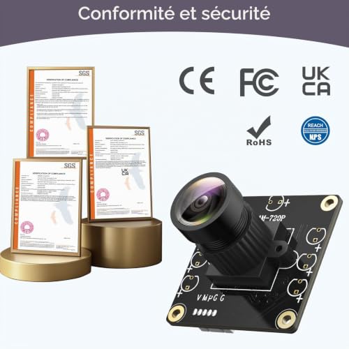 InnoMaker Caméra UVC USB 2.0 720P avec DFOV 120° - pour Raspberry Pi, Jetson Nano, Matériel Embarqué | Compatible Windows, Linux, Mac OS, Android – vue 5