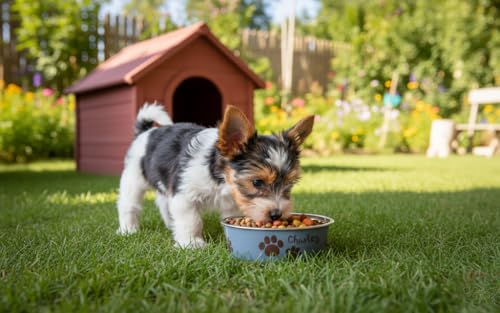 Hundenapf personalisiert aus Edelstahl XS 300 ml Dunkelblau – rutschfest, leicht & hygienisch – Futter- & Wassernapf mit Namen für kleine Hunde & Katzen