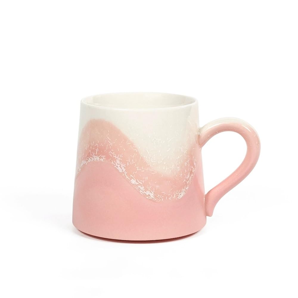 Tazas Taza Artesanal de transformación Horno, Juego 1 Taza café Rosa ámbar, Capacidad 325 ml, Ideal for Regalar en Pareja o niña Tazas de Café