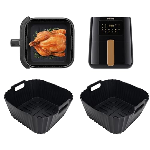 2 stampi in silicone per friggitrice ad aria calda Philips Airfryer da 4,1 l (HD9252, HD9200, HD9255), inserto in silicone per friggitrice ad aria, accessori per Cosori da 3,8 l - 4,7 l, Ninja Pro 4,7