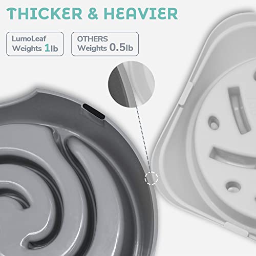 LumoLeaf Antischlingnapf Hunde Groß, Ø 22 cm, rutschfest Hundenapf, Schwerer Fressnapf, Entlastet die Verdauung, Anti Blähungen Futternapf Hund, Slow Feeder Dog Bowl (Tornado-Grau, L)
