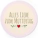 24 moderne Design Etiketten, rund/Alles Liebe zum/Muttertag/Liebe/Herzen/Mama Geschenk/Geschenk-Aufkleber/Sticker/für Firmen