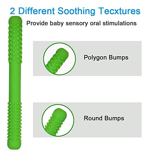 Hollow Teething Tubes Toys For Babies Girls Boys, 5 Pack Silicone Baby Teether Toy Tube For Infants With Nursing Biting Chewing, Chew Straws For Toddlers 6-12 Months #TOP2