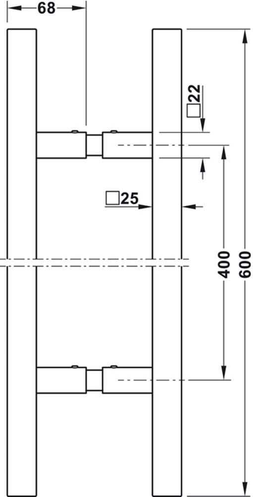 Gedotec Design Stoßgriff Schiebetür Glas-Türgriff Zimmertür Türbeschlag Edelstahl matt | Stangengriff Länge 600 mm | Haltegriff für Glastüren & Holztüren | 1 Stangen-Griffpaar mit Befestigungsmaterial