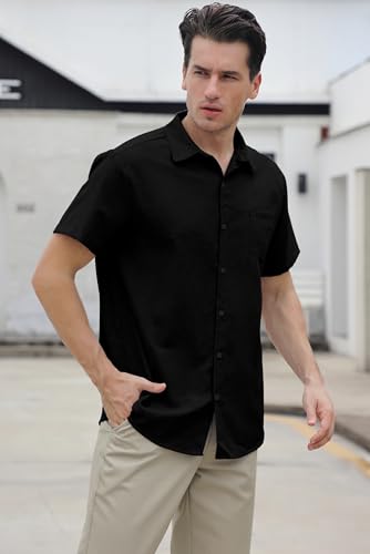Image of SANGTREE Summer Button Down Shirts Cottn Tops for Men Women Boy Girl