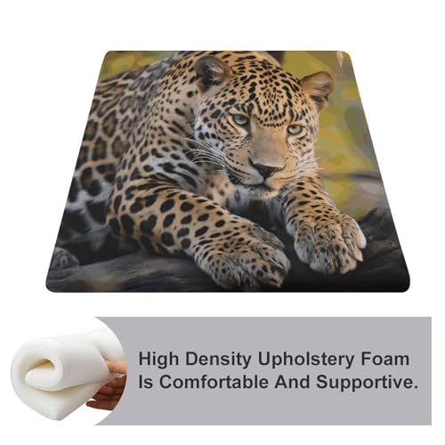 Coussin carré de qualité supérieure imprimé léopard en mousse dense