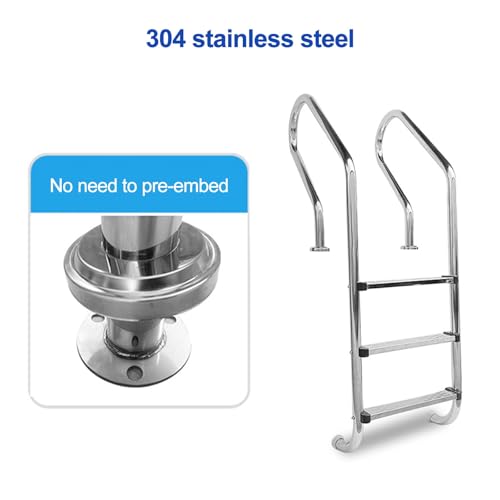 Escalera para piscina acero inoxidable 2 peldaños antideslizante miniatura 5