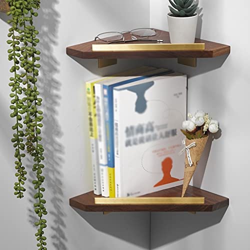 Estante esquinero de madera triangular para organizar el tocador y el baño 8