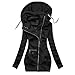 Pianshanzi Winterjacke Damen Zip Up Hoodie Einfarbig Kapuze Pullover Herbst Winter Kapuzenpullover Große Größen Lockerer Longpullover mit Taschen Rollkragenpullover Casual Elegant Kapuzenjacke