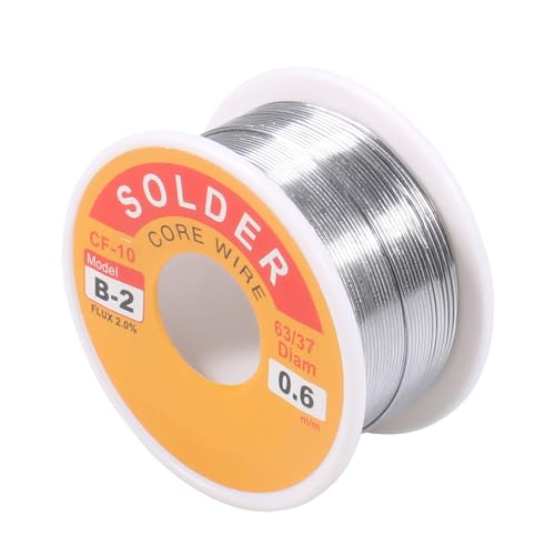 Image of 63 /37 Tin-Lead Rosin Core Solder Wire for Electrical Soldering, Flux Content 2%, 0.6mm, 100g(Net 80g)