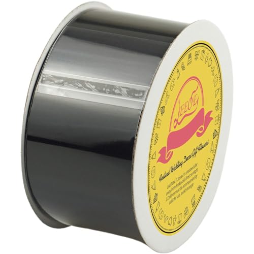 Image of Double Face Satin Ribbon 2 inch X 25 Yards Polyester Black Ribbon for Gift Wrapping Very Suitable for Weddings Party Hair Bow Invitation Decorations and More