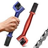 2 Pcs Motorcycle Chain Brush Set - Durable Long-Lasting Plastic Motorcycle Chain Cleaning Kit with 3-Sided Nylon Bristles for Easy Cleaning and Use - Pedaling Efficiency and Improved Gear Shifting