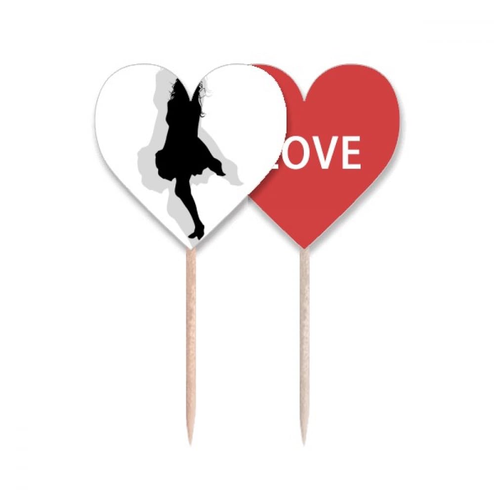 Cupcake pick drapeau love heart et decoration de gateau pour buffet de mariage