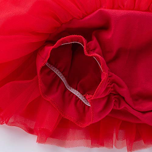 Anbaby Baby Girls Soft Tutu Skirt Toddler Ruffled Pants Diaper Cover Red 6-12M #TOP7