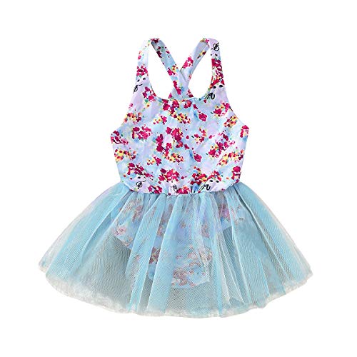 SOONHUA Baby Meisje Een Stuk Mesh Bloemen Badmode Monokini Strandkleding Badpak Zwempak