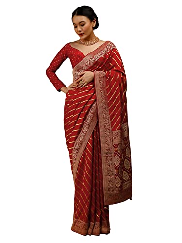 Sarees For Women Banarasi Art Silk Woven Saree || Ethnic Indian Wedding Gift Sari with Unstitched Blouse