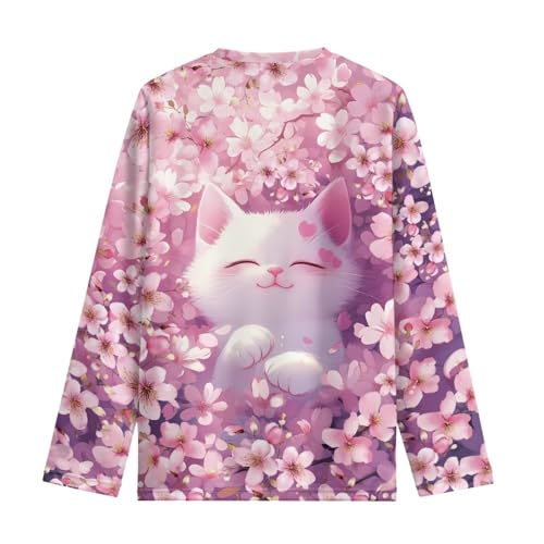Image of WELLFLYHOM Long Sleeve T-Shirt for Boys Girls 3-16 Years Old Tee Tops Crewneck Pullover Shirts Fall Outfits