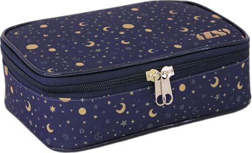 Estojo Box Ls Bolsas Constelação Marinho Com Divisões Para Lápis E Canetas