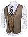 COOFANDY Men's Business Suit Vest Slim Fit Dress Waistcoat Vests (X-Large, Khaki)