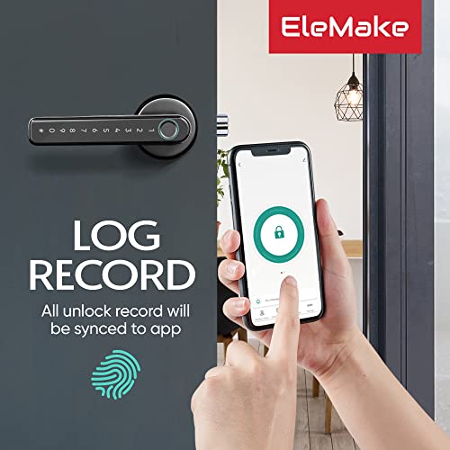 Fingerprint Door Lock - Fingerprint Door Handle With Keypad, Auto Locking, App Control Touchscreen Digital Entry, Smart Biometric Door Lock With Bluetooth/Fingerprint/Code/Keys For Home Office #TOP2