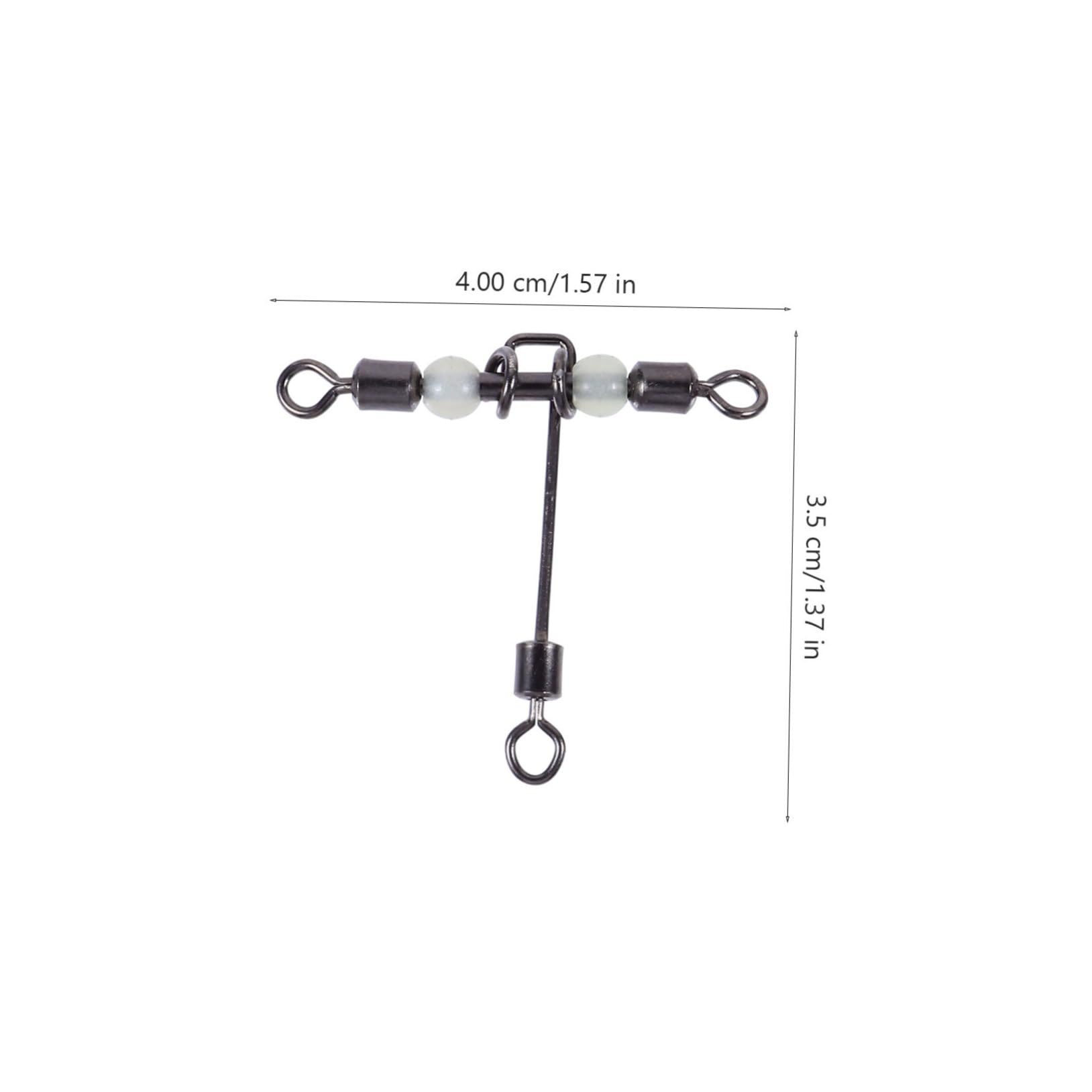 BESTonZON Gabelringverbinder Bisschen Slice Lure 3-Fach Schwenkbar Angeln Mit Wirbelhaken Stoßverbinder Hochleistungs-angelwirbel Angeln Rollfass Wirbel Kupfer Silver