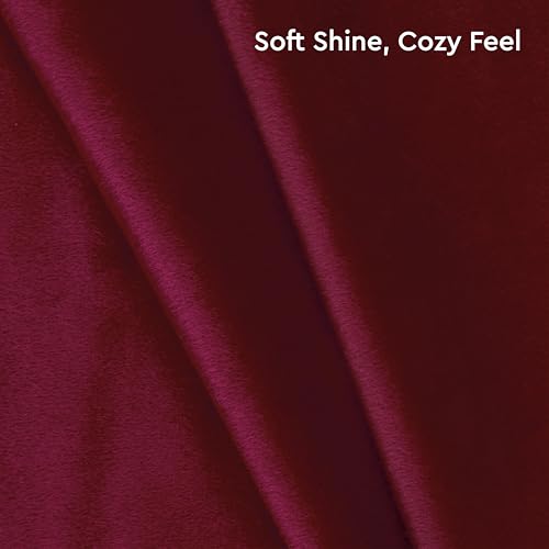 Image of Encasa XO Velvet Throw Pillow Covers 16x16 in (40x40 cm) - Maroon - No Inserts, Pack of 2 Cases | Solid Plain Dyed Soft & Smooth, Square Decorative Cushion Covers for Living & Bedroom