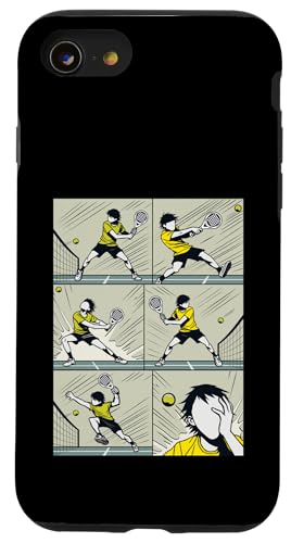 Padel Lover Padel Comic Strip Match Illustration Coque pour iPhone SE (2020) / 7 / 8
