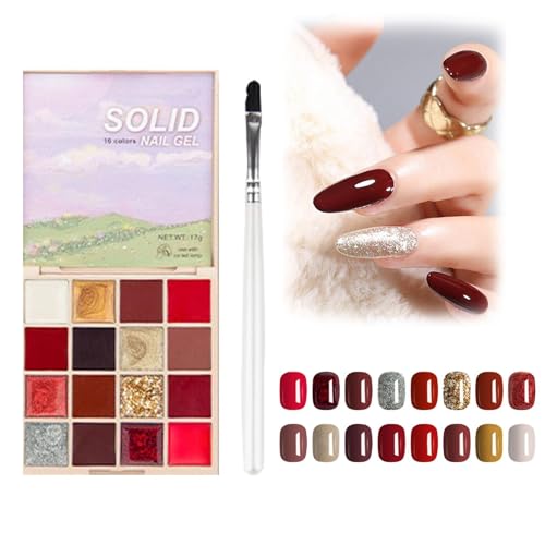 Paleta de unhas de gel, esmalte de gel creme - Kit de esmalte gel creme 16 cores,Paleta de manicure