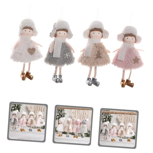 Muñecas colgantes de peluche jojofuny para el árbol de Navidad en un set de 4 piezas 7