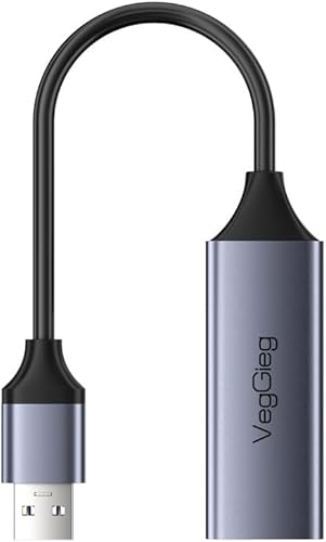 V-K308 - USB C to Ethernet Adapter - USB C to Gigabit Ethernet Adapter - Aluminum Portable USB C RJ45 Internet Adapter (V-K308)(V-K308)