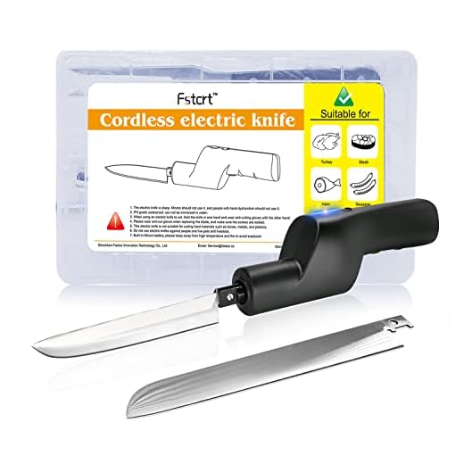 Fstcrt cordless electric knife, Turkey knife, Portable rechargeable lithium electric knife with safety lock, Used for carving meat, steak, fish, poultry, bread, vegetables, handmade, etc