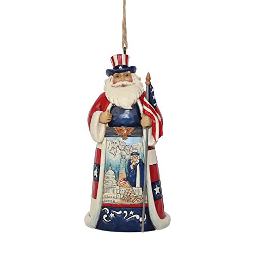 Enesco Jim Shore Heartwood Creek 6001508 American Santa Ornament, Multicolor, 4.5", Multi Color