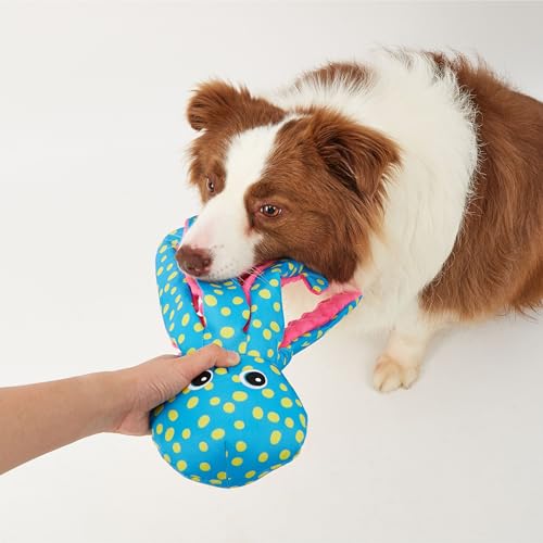 Image of BarkButler x FOFOS Sealife Octopus Soft Dog Toy- Tough Plush & Squeaky Toys for Dogs, Dog Toys for Medium Dogs (5-20kgs) - Blue