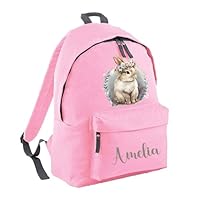 Hoolaroo Personalised Pink Elephant Backpack for Girls Large 18L Kids Rucksack School Bag for Nursery and Toddlers Customisable Children's Baby Pack 42x31x21cm