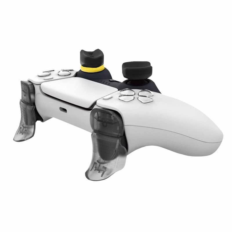 PS5 controller with all accessories installed, viewed fra siden