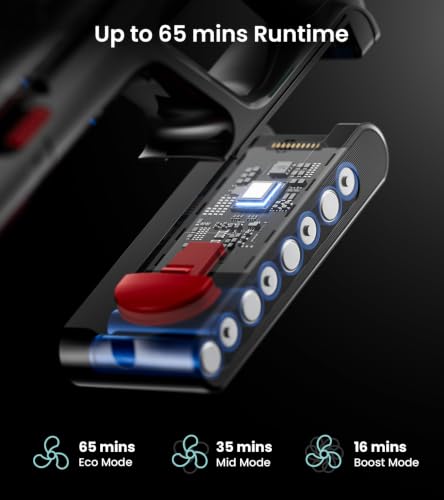 Image of CHEBIO Cordless Vacuum Cleaner, 550W /45Kpa Vacuum Cleaners for Home with LED Display, Anti-Tangle Cordless Stick Vacuum with 65Min, Lightweight Wireless Vacuum (Black)