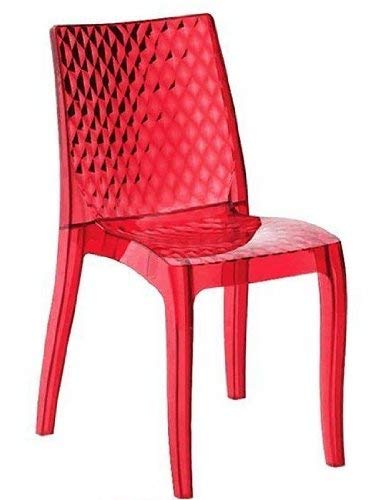 Grandsoleil S6319TRRR Upon Hypnotic-Sedia impilabile in policarbonato Trasparente, 54 x 50 x 84 cm, Colore: Rosso Rubino