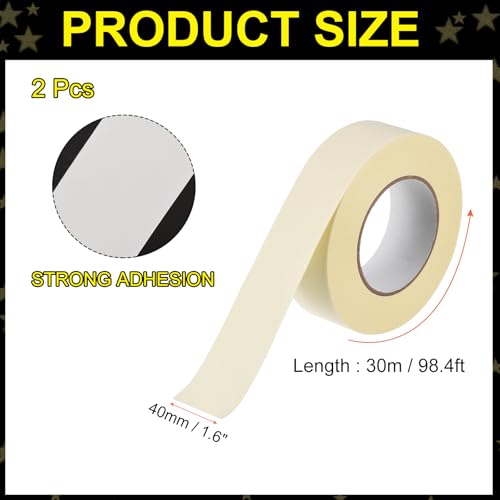 Image of MECCANIXITY 2Pcs Insulating Acetate Roll Cloth Adhesive Tape, 1.6in x 98ft White Electrical Heat Resistant Fabric Tape for Laptop Electric Automotive Guitar Repair Wire Harness