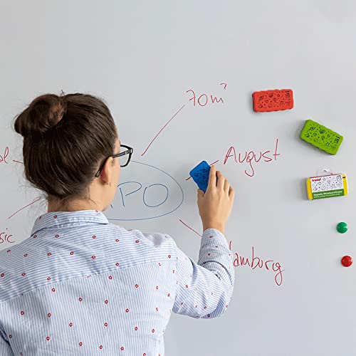 Image of Trodat Classmates Magnetic Whiteboard Eraser - Blue Soft Grip White Board Duster for Dry Erase Markers & Chalk - Strong Magnet for Whiteboards, Planners, Calendars & Classroom Use