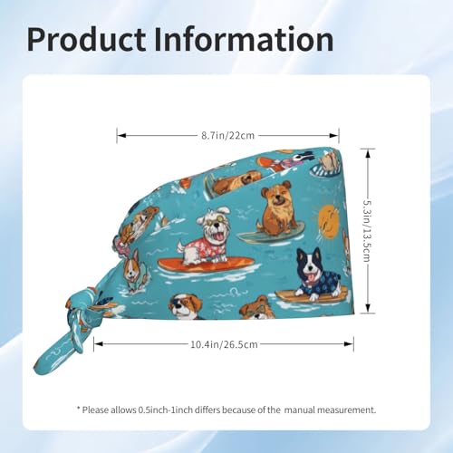 Image of Adjustable Scrub Cap with Sweatband, Breathable Working Hat for Men /Women