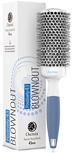 Moyenne Brosse Ronde Brushing - Brosse Cheveux Brushing en Céramique pour un look lisse de style salon - Brosse Brushing Professionnel idéale pour tous les types de cheveux - 43 mm