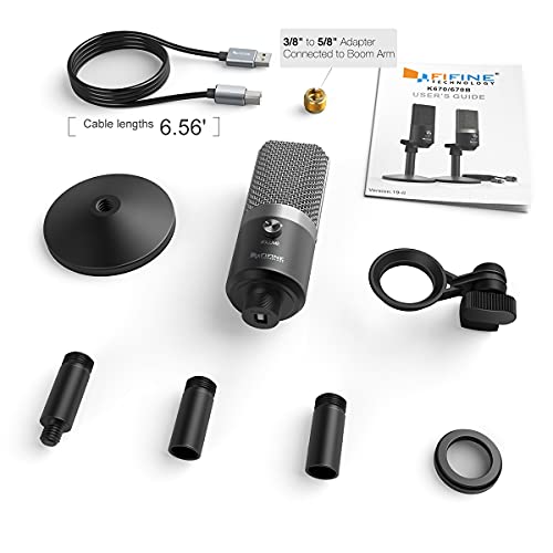 FIFINE USB Mikrofon PC, Microphone für Computer (MacOS und Windows) PS4 PS5, Studio Mikrofon Optimiert für Aufnahme… - Image 6