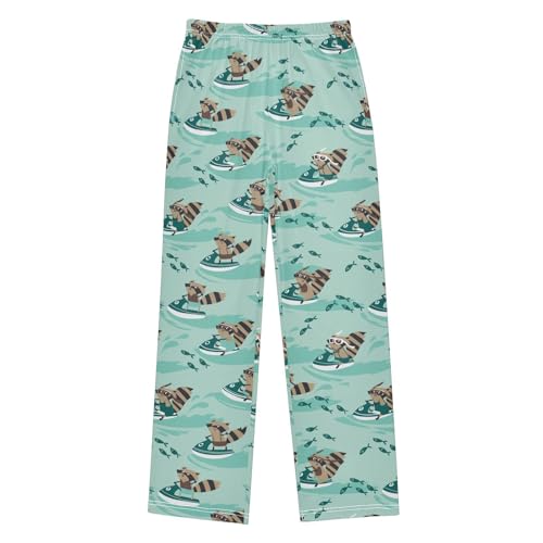 Boys' Pants Raccoon Ski Wave Long Bottoms Jogger Pants Elastic Waist Trousers with Pockets S-XL