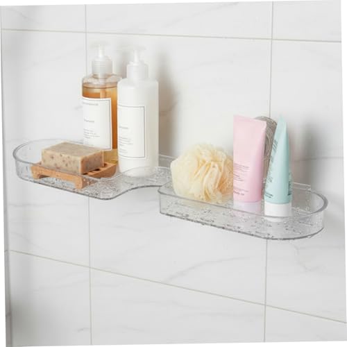 Organizador de baño sobre el lavabo transparente con estante de ventosa 4