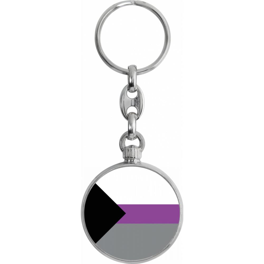 Toff London Unisex Silver Pride Demisexual Flag Keyring